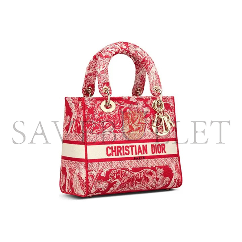 DIOR MEDIUM LADY D-LITE BAG M0565ORGO-M929 (24*20*11cm)